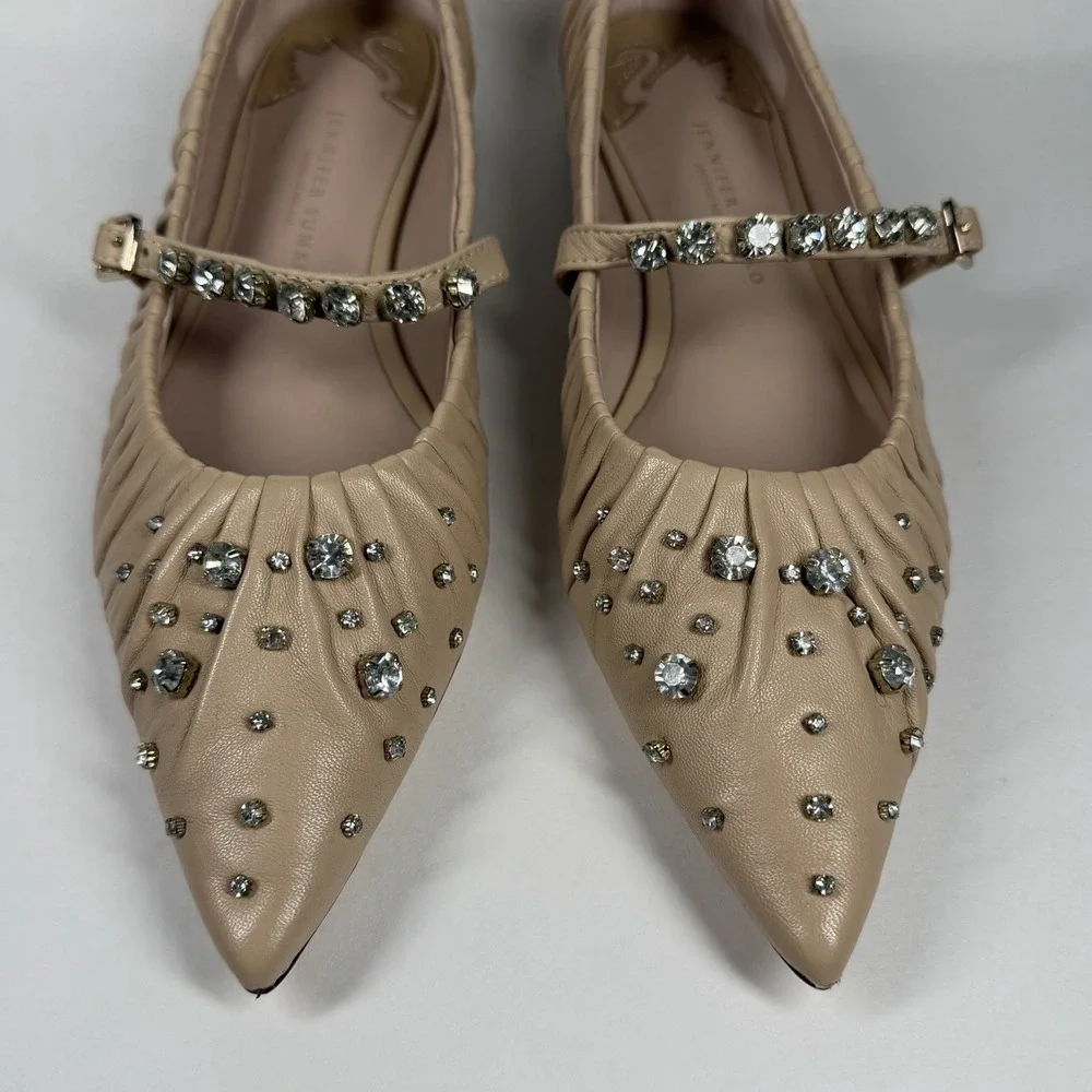 Antonio Melani Jennifer Sumko Size 7.5 M Nude Bling Lyssa Lou Mary Jane Flats